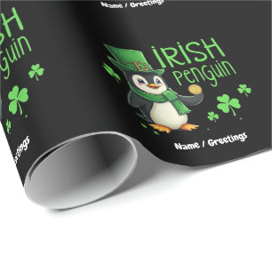 Papier Cadeau Manchot Irlandais Un Mélange Chanceux d'Amusement,