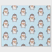 PAPIER CADEAU MANCHOT MIGNON BLEU CLAIR (Plat)