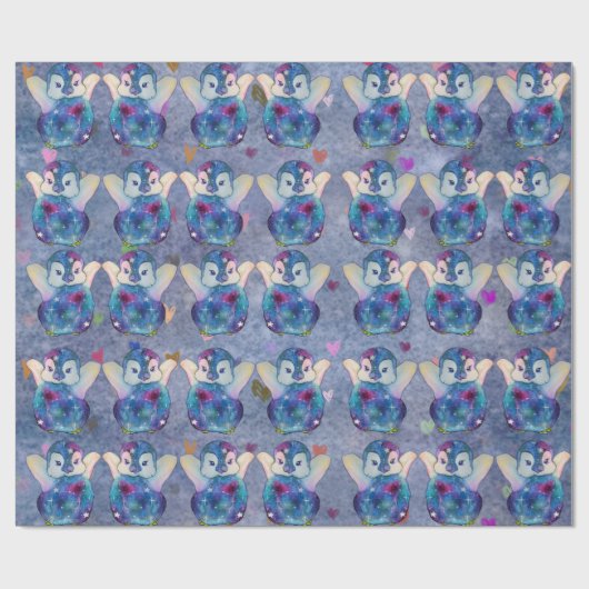 Papier Cadeau Manchot nommé Bouton (Plat)