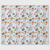 Papier Cadeau Manchots de vacances (Plat)