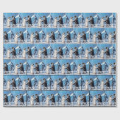 Papier Cadeau Manchots mariés dansant sur la glace (Plat)