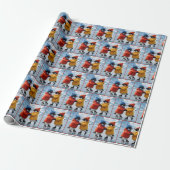 Papier Cadeau Manchots patinant (Déroulé)