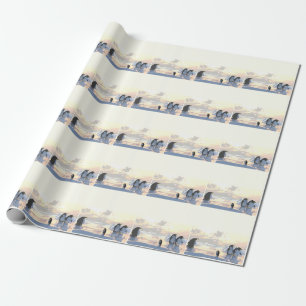 Papier Cadeau manchots se détendant sur une banquise