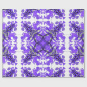 Papier Cadeau mandala Abstrait violet, mandala psychédélique (Plat)