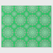 Papier Cadeau Mandala assez rose sur vert | (Plat)