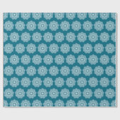 Papier Cadeau Mandala blanc sur fond bleu (Plat)