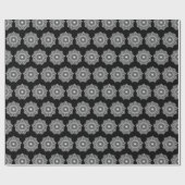Papier Cadeau Mandala blanc sur fond noir (Plat)