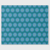 Papier Cadeau Mandala Coloré sur Fond Bleu (Plat)