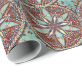 Papier Cadeau Mandala de fleur d'étoile (Coin rond)