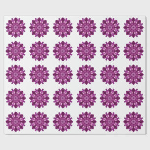 Papier Cadeau Mandala de fleurs violet royal
