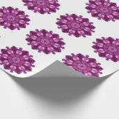 Papier Cadeau Mandala de fleurs violet royal (Coin)