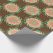 Papier Cadeau Mandala design vert, orange indienne (Coin)