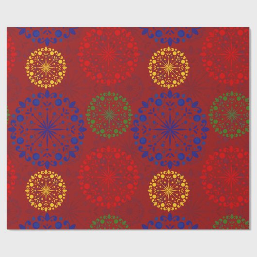 Papier Cadeau Mandala enneigé à texture simple (Plat)