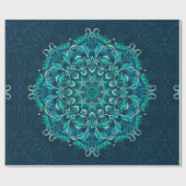 Papier Cadeau Mandala ethnique bleue. Copie de montage (Plat)