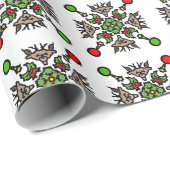 Papier Cadeau Mandala Flocon de Noël de Noël (Coin rond)