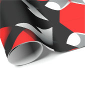 Papier Cadeau Mandala géométrique vif avec rouge, noir (Coin rond)