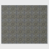 Papier Cadeau Mandala gris or (Plat)