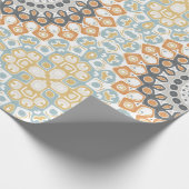 Papier Cadeau Mandala moderne en orange et bleu (Coin)