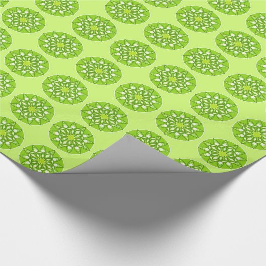 Papier Cadeau Mandala motif dans les tons vert citron (Coin)