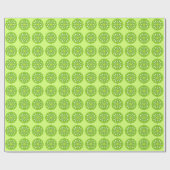 Papier Cadeau Mandala motif dans les tons vert citron (Plat)