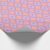 Papier Cadeau Mandala motif en lavande, orchidée et corail (Coin)