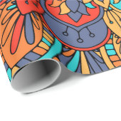 Papier Cadeau Mandala motif marocain coloré (Coin rond)