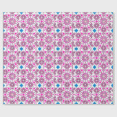 Papier Cadeau Mandala motif, rose, rose chaud, bleu cobalt (Plat)