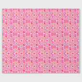 Papier Cadeau Mandala motif, tons rose et corail (Plat)