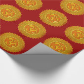 Papier Cadeau Mandala OM - orange (Coin)