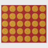 Papier Cadeau Mandala OM - orange (Plat)