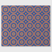 Papier Cadeau Mandala orange bleu (Plat)