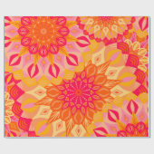 Papier Cadeau Mandala superposé orange rose jaune (Plat)