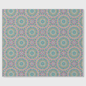 Papier Cadeau Mandala turquoise et rose (Plat)