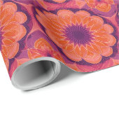 Papier Cadeau Mandala violet orange (Coin rond)