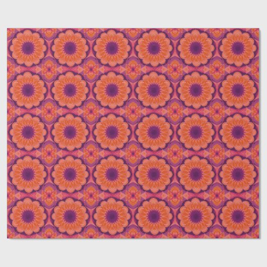 Papier Cadeau Mandala violet orange (Plat)