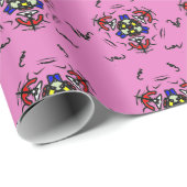 Papier Cadeau Mandala Zen Rose" (Coin rond)