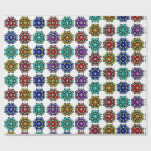 Papier Cadeau Mandalan de différentes couleurs (Plat)