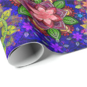 Papier Cadeau Mandalas de explosion vibrants d'aquarelle (Coin rond)