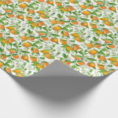 Papier Cadeau Mandarin : Motif coloré tropical (Coin)