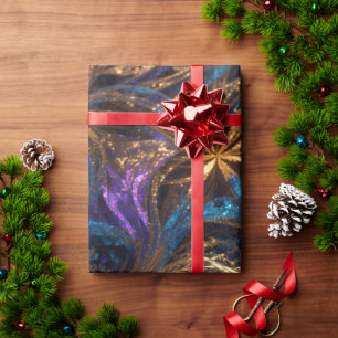 Papier Cadeau Mandelbrot Fleurs Retro Colorful Pat personnalisé