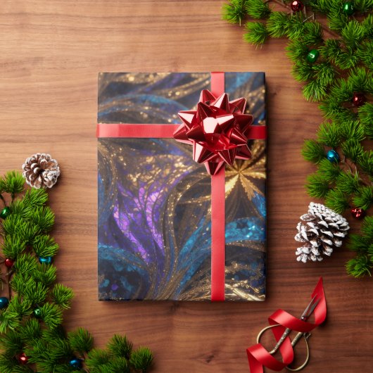 Papier Cadeau Mandelbrot Fleurs Retro Colorful Pat personnalisé (Cadeau de vacances)