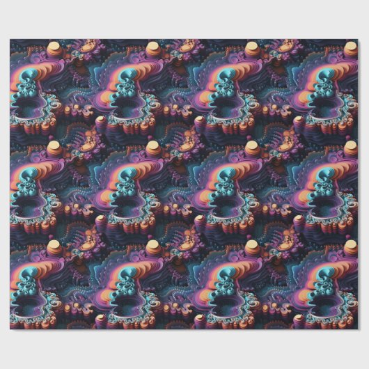 Papier Cadeau Mandelbrot Set 3D Papier à envelopper pour les amo (Plat)