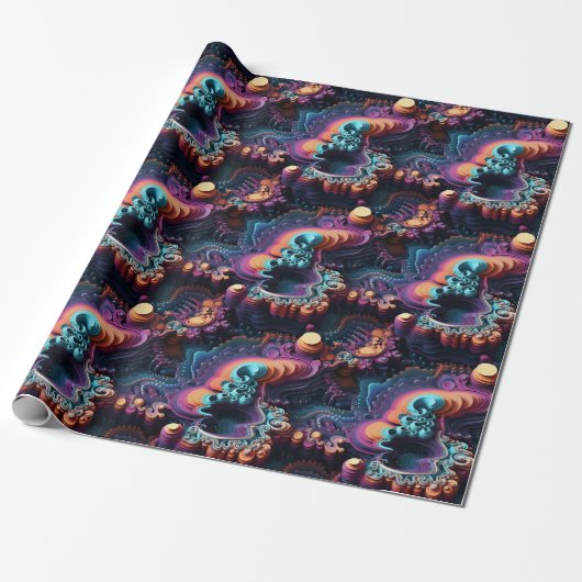 Papier Cadeau Mandelbrot Set 3D Papier à envelopper pour les amo (Déroulé)