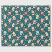 Papier Cadeau Maneki Neko Lucky Cats Pattern (Plat)