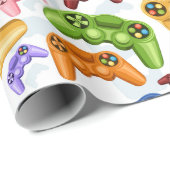 Papier Cadeau Manette de jeu  (Coin rond)