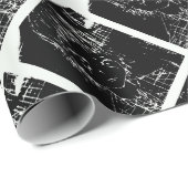 Papier Cadeau manga d'anime projet quotidien noir (Coin rond)