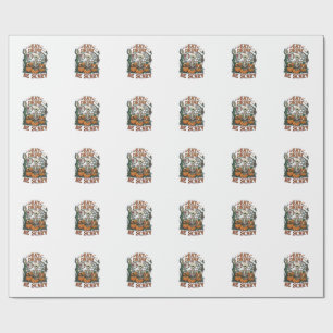 Papier Cadeau Manger Boire Être Squelette Effrayant Halloween Ci