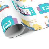 PAPIER CADEAU MANGER SOMMEIL KPOP RÉPÉTER (Coin rond)