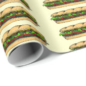 Papier Cadeau Manger un jour de sandwich (Coin rond)