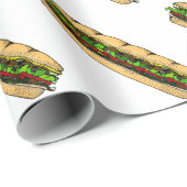 Papier Cadeau Manger un jour de sandwich (Coin rond)